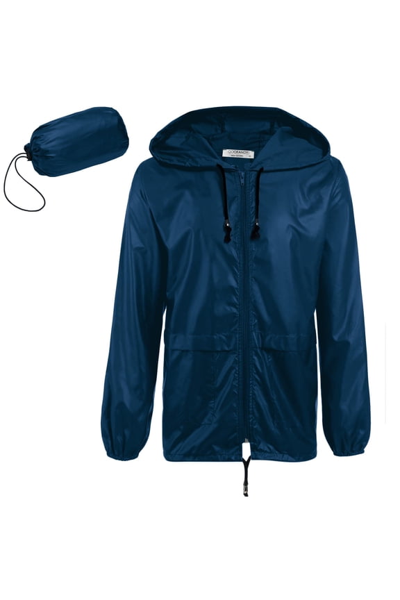 Mens Rain Jacket Packable Rain Jacket Lightweight Waterproof Raincoat with Hood Outdoor Rain Gear Travel Hiking Cycling