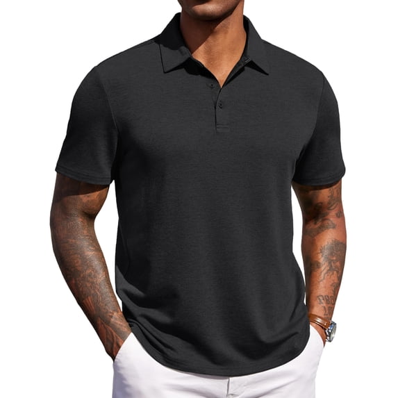 COOFANDY Mens Polo Shirts Short Sleeve Casual Summer Polo Tee Classic Collared Golf Stylish Tops