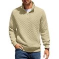 thumbnail image 1 of COOFANDY Mens Quarter Zip Pullover Quilted Sweatshirt Knit Long Sleeve Mock Neck Sweater Polo with Pocket, 1 of 6
