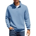 thumbnail image 1 of COOFANDY Mens Quarter Zip Pullover Quilted Sweatshirt Knit Long Sleeve Mock Neck Sweater Polo with Pocket, 1 of 6