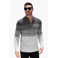 thumbnail image 1 of COOFANDY Mens Quarter Zip Pullover Sweaters Casual Slim Fit Knit Texture Sweater Fair Isle Pattern, 1 of 7