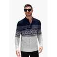 thumbnail image 1 of COOFANDY Mens Quarter Zip Pullover Sweaters Casual Slim Fit Knit Texture Sweater Fair Isle Pattern, 1 of 8