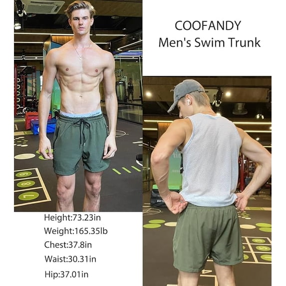 COOFANDY Mens Quick Dry Swimwear Boxer Brief Trunks