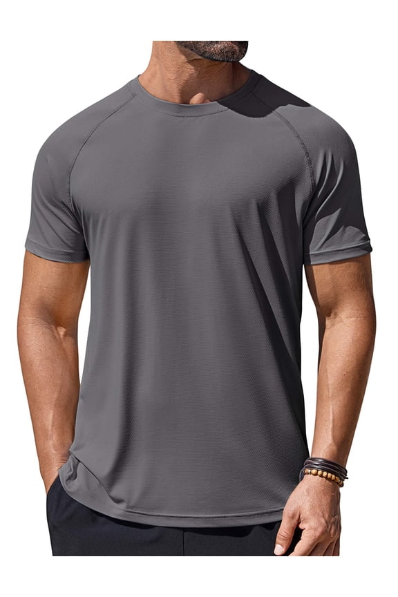 Mens Quick Dry T Shirts Short Sleeve UPF 50+ Rash Guard Shirts Cooling Shirts for Hot Weather