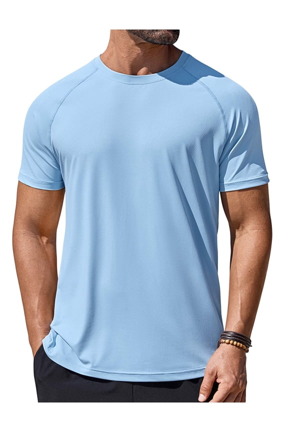 Mens Quick Dry T Shirts Short Sleeve UPF 50+ Rash Guard Shirts Cooling Shirts for Hot Weather
