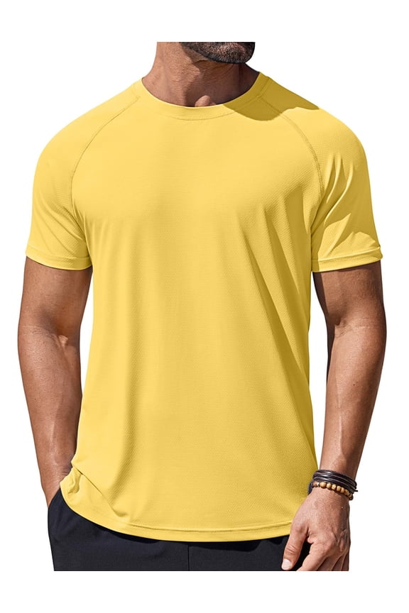 Mens Quick Dry T Shirts Short Sleeve UPF 50+ Rash Guard Shirts Cooling Shirts for Hot Weather