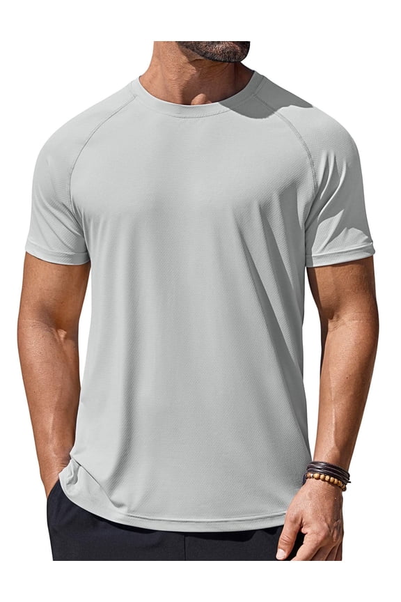 Mens Rashguard Swim Shirt Short Sleeve Quick Dry Shirts Cooling Gym Shirts for Men