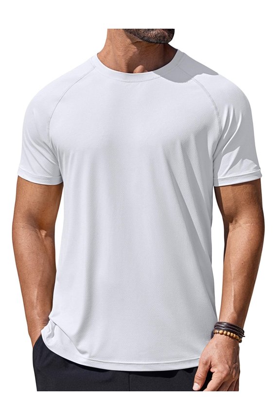 Mens Rashguard Swim Shirt UPF 50+ Sun Blocking Quick Dry Shirts Summer T Shirts for Men