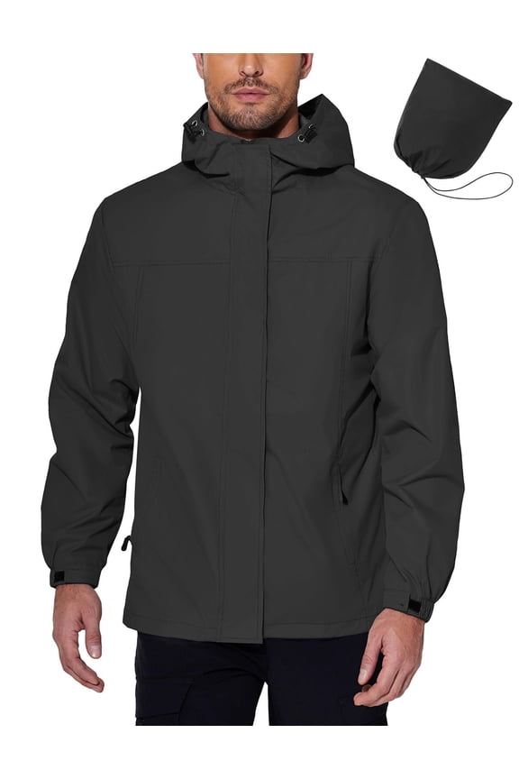 Mens Rain Jackets With Hood Cycling Running Packable Raincoat Lightweight Windbreaker With Mesh Lining