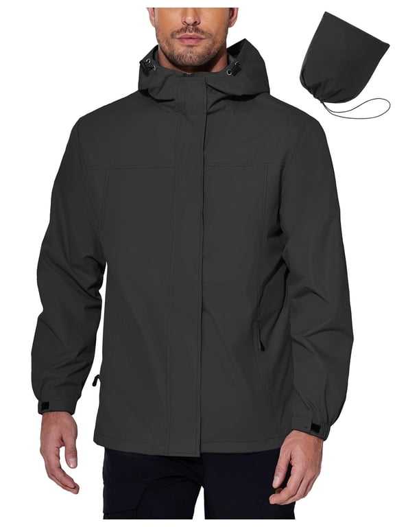 Waterproof Jackets For Men Rain Packable Waterproof Lightweight Rain Gear For Golf Hiking Cycling With Mesh Lining