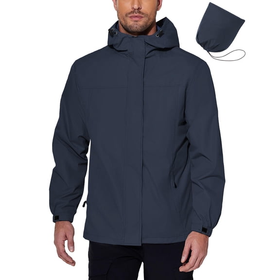 COOFANDY Light Rain Jacket Men's All-Sport Breathable Waterproof Golf Rain Gear Jacket Outdoor Lightweight Hooded Raincoat