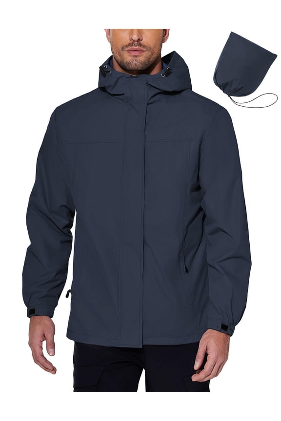 Light Rain Jacket Men's All-Sport Breathable Waterproof Golf Rain Gear Jacket Outdoor Lightweight Hooded Raincoat