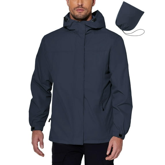 COOFANDY Light Rain Jacket Men's All-Sport Breathable Waterproof Golf Rain Gear Jacket Outdoor Lightweight Hooded Raincoat