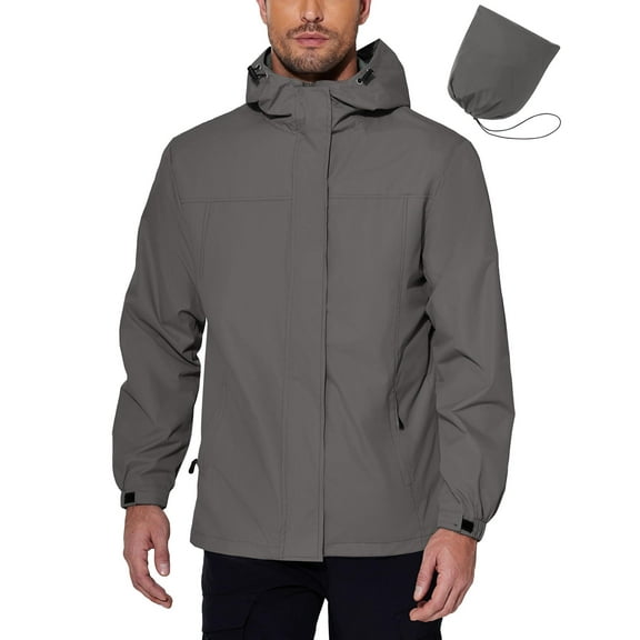 COOFANDY Men's Waterproof Rain Jacket Outdoor Lightweight Mountain Windbreaker Coat For Hiking