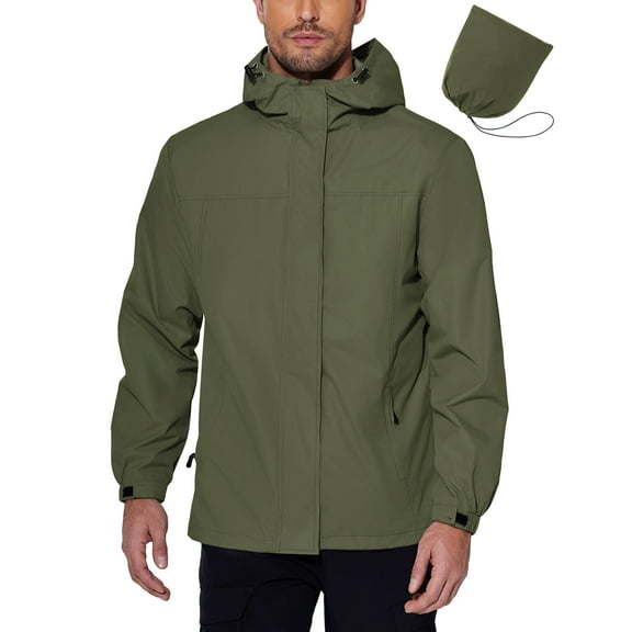 COOFANDY Men Waterproof Sailing Jacket Windbreaker Rain Jacket Lightweight Hooded Raincoat For Daily Casual