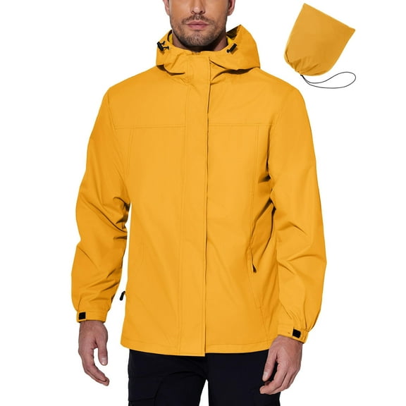 COOFANDY Men's Windbreaker Jackets Waterproof Men's Rain Jacket Lightweight Packable Rain Coat For Hiking Golf Running
