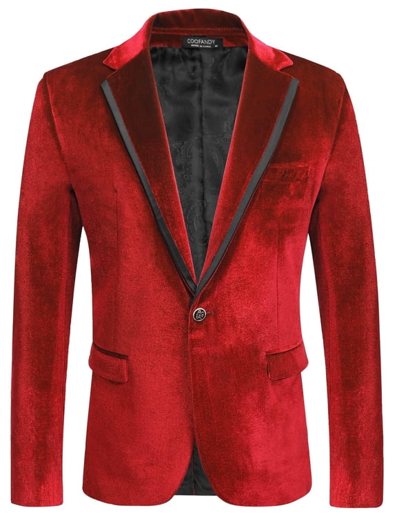 Mens Velvet Blazer Purple Tuxedo Jackets Notched Lapel Single Button Dinner Prom Party Jackets Christmas Gift