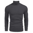 thumbnail image 1 of COOFANDY Mens Ribbed Slim Fit Knitted Pullover Casual Turtleneck Sweater, 1 of 6