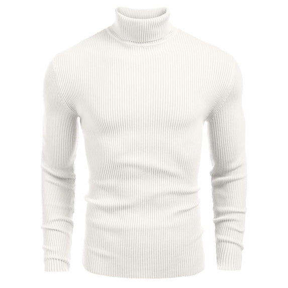 COOFANDY Mens Ribbed Slim Fit Knitted Pullover Casual Turtleneck Sweater