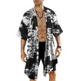 thumbnail image 1 of COOFANDY Mens Long Cardigan Cotton Kimono Lightweight Casual Beach Robe, 1 of 6