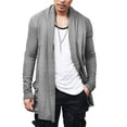 thumbnail image 1 of COOFANDY Men's Ruffle Shawl Collar Cardigan Open Front Lightweight Long Length Drape Cape Overcoat with Pockets, 1 of 10