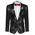 thumbnail image 1 of Coofandy Shiny Sequins Suit Jacket Blazer One Button Tuxedo For Party, 1 of 10