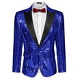 thumbnail image 1 of COOFANDY Men Glitter Sequin Blazer Jacket Slim Fit One Button Tuxedo with Pocket, 1 of 10