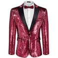 thumbnail image 1 of COOFANDY Mens Sequin Suit Jacket Tuxedo Tails Shiny Blazer One Button Sport Coat, 1 of 10
