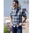 thumbnail image 1 of COOFANDY Mens Button Up Shirts Short Sleeve Collared Button Down Shirt Men Checkered Shirt, 1 of 7