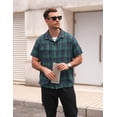 thumbnail image 1 of COOFANDY Mens Short Sleeve Button Down Shirt Plaid Button Up Shirts Casual 75% Cotton Work Shirts, 1 of 7