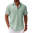 thumbnail image 1 of COOFANDY Mens Button Down Casual Shirts Short Sleeve Beach wear Outfits, 1 of 10