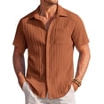 thumbnail image 1 of COOFANDY Mens Short Sleeve Button Down Shirts Beach Wedding Linen Shirt Loose Fit Camp Tops, 1 of 6