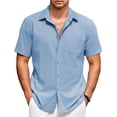 thumbnail image 1 of COOFANDY Mens Short Sleeve Button Down Shirts Casual Cotton Beach Summer Linen Textured Shirts?, 1 of 6