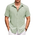 thumbnail image 1 of COOFANDY Mens Short Sleeve Button Down Shirts Casual Cotton Beach Summer Linen Textured Shirts?, 1 of 6