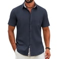 thumbnail image 1 of COOFANDY Men Linen Shirt Lightweight Beach Shirt Button Up Shirts for Men Summer Beach Outfit, 1 of 6