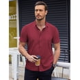 thumbnail image 1 of COOFANDY Men's Polka Dot Print Shirt Short Sleeve Buton Down Casual Summer Party Dress Shirt Christmas Shirts, 1 of 7