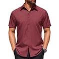 thumbnail image 1 of COOFANDY Mens Short Sleeve Button Down Wrinkle Free Dress Shirts Summer Business Casual Shirt, 1 of 6