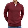 thumbnail image 1 of COOFANDY Men's Quarter Zip Up Pullover Slim Fit Lightweight Mock Neck Long Sleeve Sweaters, 1 of 10