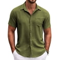 thumbnail image 1 of COOFANDY Mens Short Sleeve Dress Shirts Casual Summer Button Down Shirt with Pocket, 1 of 7