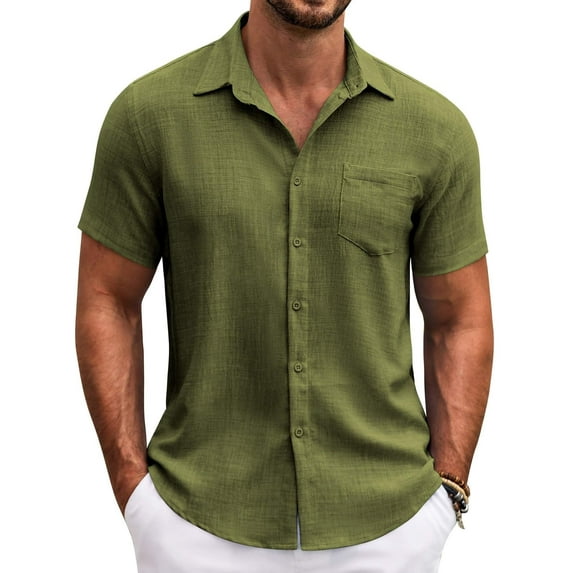 COOFANDY Mens Short Sleeve Dress Shirts Casual Summer Button Down Shirt with Pocket