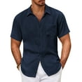 thumbnail image 1 of COOFANDY Mens Short Sleeve Dress Shirts Casual Summer Button Down Shirt with Pocket, 1 of 7