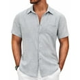 thumbnail image 1 of COOFANDY Mens Short Sleeve Dress Shirts Casual Summer Button Down Shirt with Pocket, 1 of 7