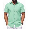 thumbnail image 1 of COOFANDY Mens Short Sleeve Dress Shirts Casual Untucked Shirt Summer Button Down Shirts, 1 of 6