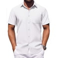 thumbnail image 1 of COOFANDY Mens Short Sleeve Dress Shirts Casual Untucked Shirt Summer Button Down Shirts, 1 of 6