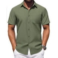 thumbnail image 1 of COOFANDY Mens Short Sleeve Dress Shirts Casual Untucked Shirt Summer Button Down Shirts, 1 of 6