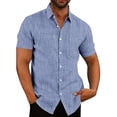 thumbnail image 1 of COOFANDY Mens Short Sleeve Hawaiian Shirt Casual Button Down Shirt Summer Beach Linen Shirt, 1 of 6