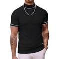 thumbnail image 1 of COOFANDY Mens Mock Turtleneck Short Sleeve Sweater Casual Stylish Knitted Pullover Slim Fit Dress Sweater Basic Tops, 1 of 7