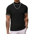 thumbnail image 1 of COOFANDY Men's Fashion Mock Turtleneck Short Sleeve and White Sweater Slim Fit Mock Neck Shirt Knitted Pullover Tees, 1 of 7