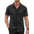 thumbnail image 1 of COOFANDY Mens Wrinkle Free Button Down Shirts Short Sleeve Untucked Shirts Casual Summer Shirt, 1 of 10