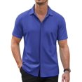 thumbnail image 1 of COOFANDY Mens Wrinkle Free Button Down Shirts Short Sleeve Untucked Shirts Casual Summer Shirt, 1 of 10
